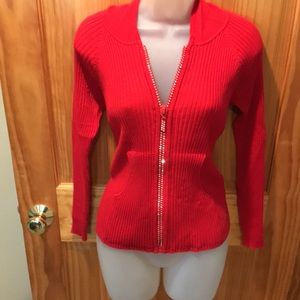 Belldini Hooded Sweater with Rhinestone Zipper